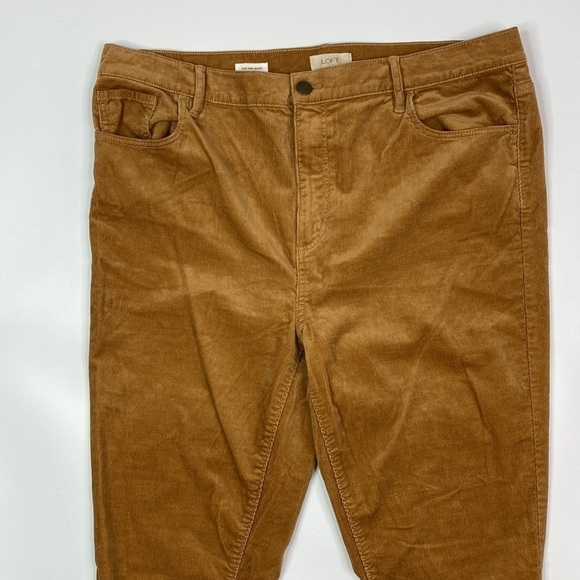 Loft Outlet Light Brown Corduroy Hi Rise Skinny Pants Size 16 - Picture 2 of 13